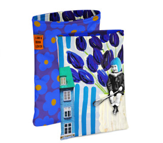 DIY-NÄHSET - Buchtasche - BLUES - Fische - Cherry Picking - Softshell - abby and amy