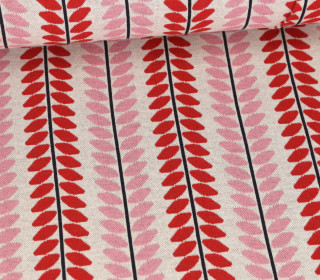 Bio-Jacquard - 4 Farb Spezial Jacquard Jersey - Liana - Beetles & Bugs - Rosa/Dunkelrot - Hamburger Liebe
