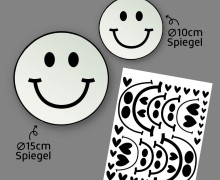 Rub-On Sticker - Fröhliche Gesichter - mini - Schwarz - für Spiegel - Tante Henni Rub-Ons - vielfältig nutzbar