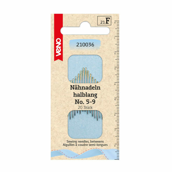 20 Nähnadeln - Halblang - No. 5-9 - veno