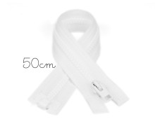 1x50cm Reißverschluss - Teilbar - Hochwertig - Opti - Weiß (0009)