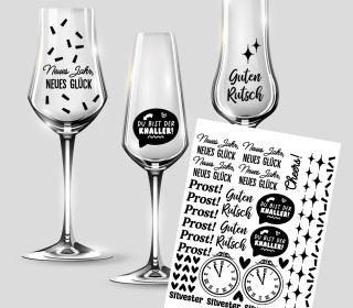 Rub-On Sticker - Neues Jahr, neues Glück - Silvester - Tante Henni Rub-Ons - vielfältig nutzbar