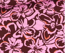 Lenzing Ecovero - Blusenstoff - Flower Pattern - Bordeaux