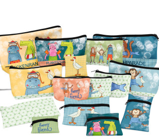 DIY-Nähset - Softshell - Fleece - 15 Stift - und Kramtaschen - Funny Friend - ela ideen - abby and amy