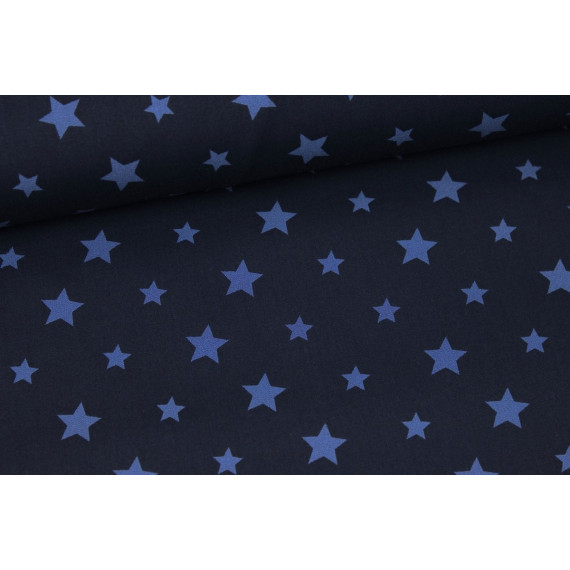 Stoff Sterne Stars Schwarzblau/Blau