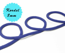 1m Hoodieband - Baumwollkordel - Uni - 8mm - Marineblau