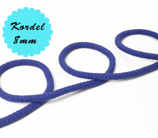 1m Hoodieband - Baumwollkordel - Uni - 8mm - Marineblau