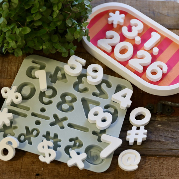 Silikon - Gießform - Matte - Zahlen & Sonderzeichen - 0-9 - vielfältig nutzbar