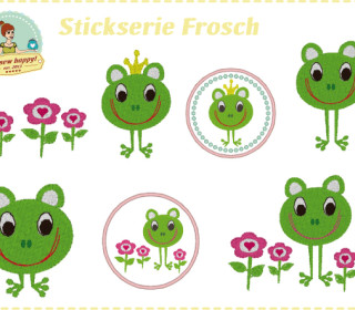 Stick Datei -   Frosch Stickserie