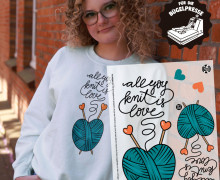 Onkel Bo's Bügelbilder - DIN A4 - All You Knit Is Love - Türkis - Hamburger Liebe - BIG