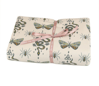 2,65m Zuschnitt - Modal Jersey - Witches Brew - Snakes - Hellgrau - abby and me