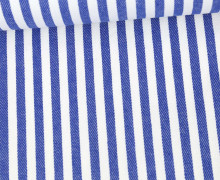Jeans-Stoff - Mittlere Streifen - Gestreift - Nicht Elastisch - Weiß/Blau