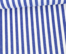 Jeans-Stoff - Mittlere Streifen - Gestreift - Nicht Elastisch - Weiß/Blau