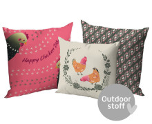 Kissenstoff - DIY - Kissen-Set - Happy Chicken - Evi Roider - Outdoorstoff - abby and amy