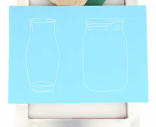 Schablone - Vase & Weckglas - A4 - selbstklebend & wiederverwendbar - für Siebdruck
