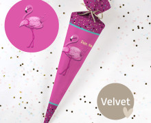 DIY-Nähset Schultüte - Felia Flamingo - Velvet - zum selber Nähen