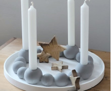 Silikon - Gießform - Adventsring - Kugeldesign - für Stabkerzen - vielfältig nutzbar