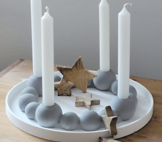 Silikon - Gießform - Adventsring - Kugeldesign - für Stabkerzen - vielfältig nutzbar