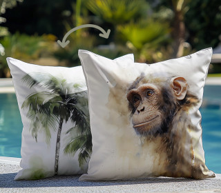 Genähtes Kissen inkl. Inlet - Tropical Jungle - Affe - Mein Hanseherz