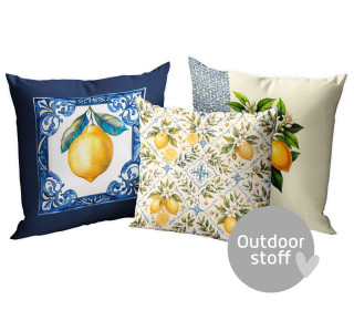 Kissenstoff - DIY - Kissen-Set - Zitronenduft - Outdoorstoff - abby and amy