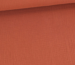 Musselin - Muslin - Double Gauze - Uni - Rostbraun