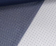 Feiner Tüllstoff - Weich - Punkte - Stahlblau