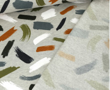 Leichter Kuschelsweat - Brush Strokes - Melange - Hellgrau