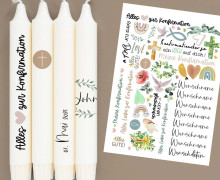 DIN A4 - Tattoofolie - Konfirmation - für Kerzen / Keramik