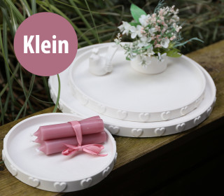 Silikon - Gießform - Dekoteller - Tablett - mit Herzen - KLEIN - vielfältig nutzbar