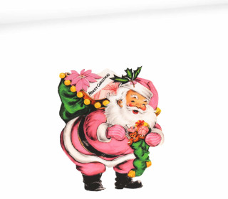 Sommersweat - Vintage Santa - Geschenke - Rosa - Paneel - Weiß - Bio Qualität - abby and me