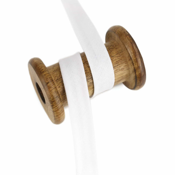 1 Meter Schrägband - Baumwolle - Uni - 20mm - Weiß