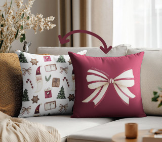 Genähtes Kissen inkl. Inlet - Festtagsfreude - Schleife - Mein Hanseherz