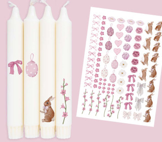 DIN A4 - Tattoofolie - Eggs-quisite - Rosa - für Kerzen / Keramik