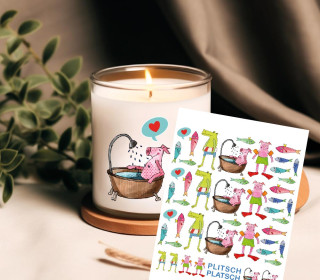 Rub-On Sticker - fröhliche Tierfreunde - Badevergnügen - ela ideen - Tante Henni Rub-Ons - vielfältig nutzbar