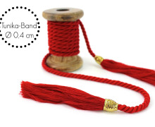 Kordel mit Tassel - Tunika Band - Rot - Schmal