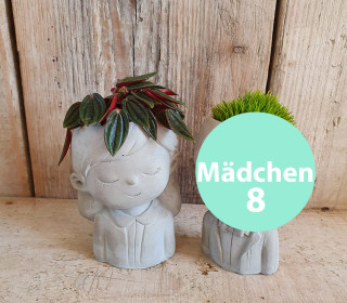 Silikon - Gießform - Pflanztopf - Kerzenhalter - für Teelichter - Mädchen & Junge - Mädchen 8 - vielfältig nutzbar