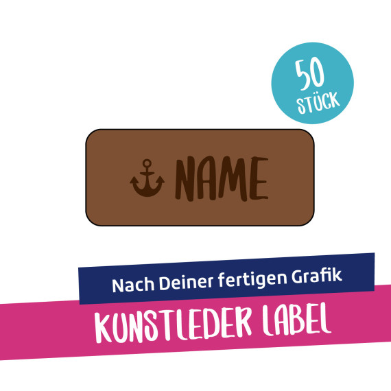 50 Artwork-Kunstleder-Label
