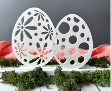 Silikon - Gießform - Stecker Matte - Ostereier mit Blumen / Kreisen - für Steckleisten - für Steckleisten - Lichtdeko - vielfältig nutzbar