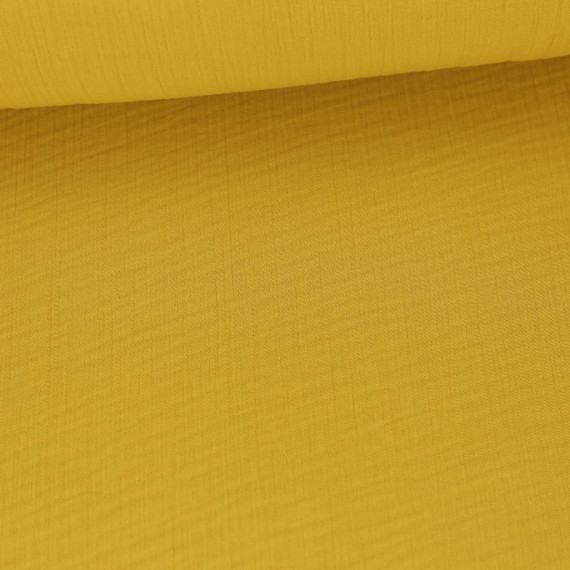 Musselin - Muslin - Double Gauze - Extrabreit - 240cm - Uni - Senfgelb - Schnuffeltuch - Windeltuch