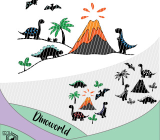 Dinoworld * Dinosaurier * Dinos * Vulkan * Frau_Sabse