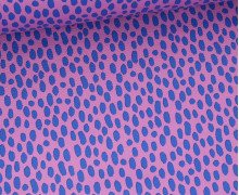 Kunstleder - Fashionstoff - Brush & Wild - Pinseltupfen - Cherry Picking - Fliederrosa/Royalblau