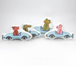 Kissenstoff - DIY - Formkissen-Set - Freunde unterwegs - Velvet - ela ideen - abby and amy