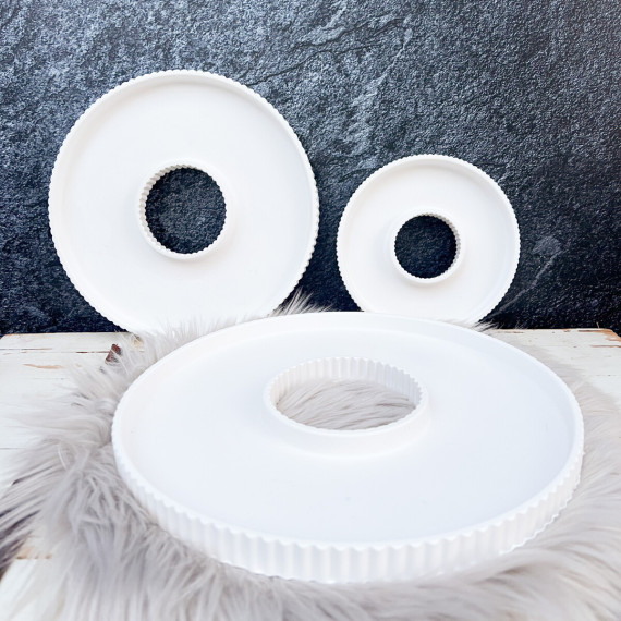 Silikon - Gießform - Dekotablett - Ring - mit Streifen - KLEIN - vielfältig nutzbar