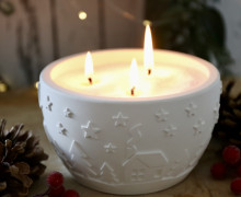 Silikon - Gießform - Dekoschale Winterlandschaft - Kerzenschale - Pflanzschale - Silent Night - vielfältig nutzbar