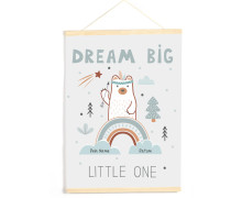 DIY-Stoffposter - Baby - Dream Big Little One - Grau