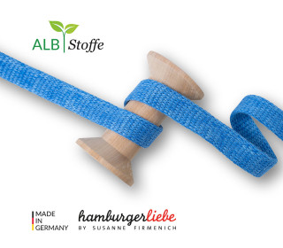 Hoodiekordel - Flachkordel - Cord Me - Evermore - Melange - Hamburger Liebe - Himmelblau/Weiß
