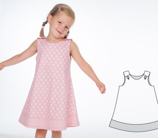 Mädchenkleid Baby Hängerchen Schnittmuster. Sommer Babykleid für Mädchen und Schürzenkleid Gr. 68 - 146 Ebook pdf STEFFI von Patternforkids Gr 68/74 - 140/146