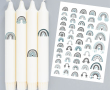 DIN A4 - Kerzen-Tattoofolie - Regenbogen - Blaugrau - für Kerzen / Keramik