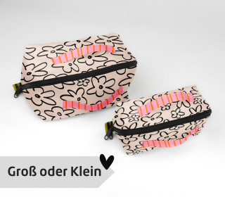 DIY-Nähset - Kosmetiktasche - Binz - Colorful Quirk - Blumen - GRÖSSENAUSWAHL - abby and amy