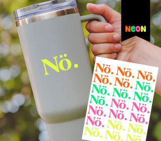 Neon Rub-On Sticker - Nö. - Tante Henni Rubon - vielfältig nutzbar